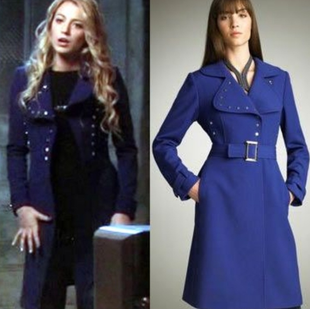 Elie tahari Blue Trench Coat Gossip Girl - Picture 1 of 7